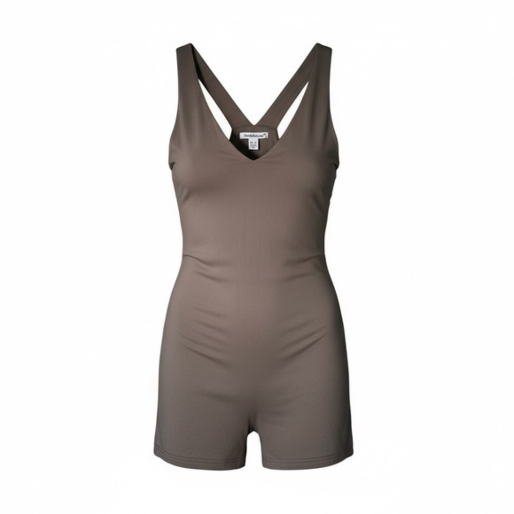 Charlotte Russe Taupe/Nude V Neck And Straps Romper Size XL